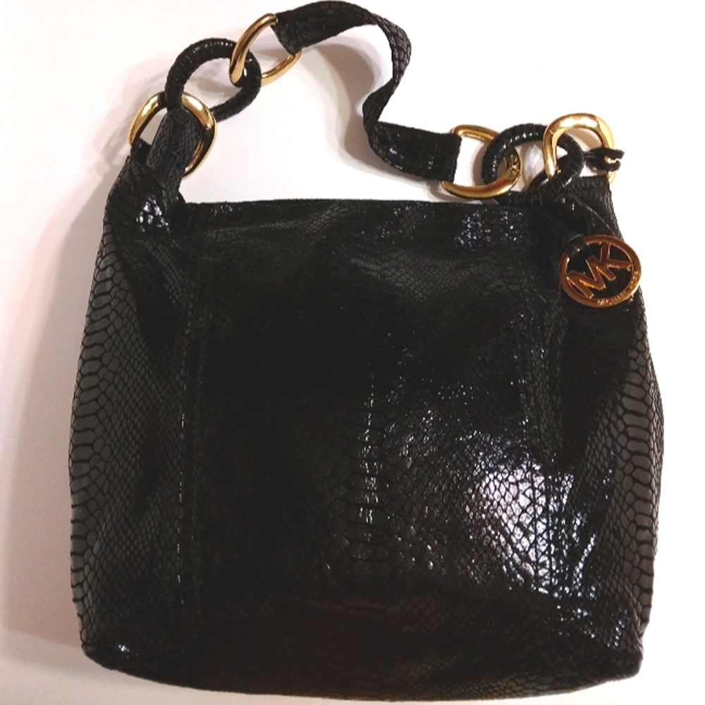 Must See! Gorgeous Michael Kors Black Python Embo… - image 3